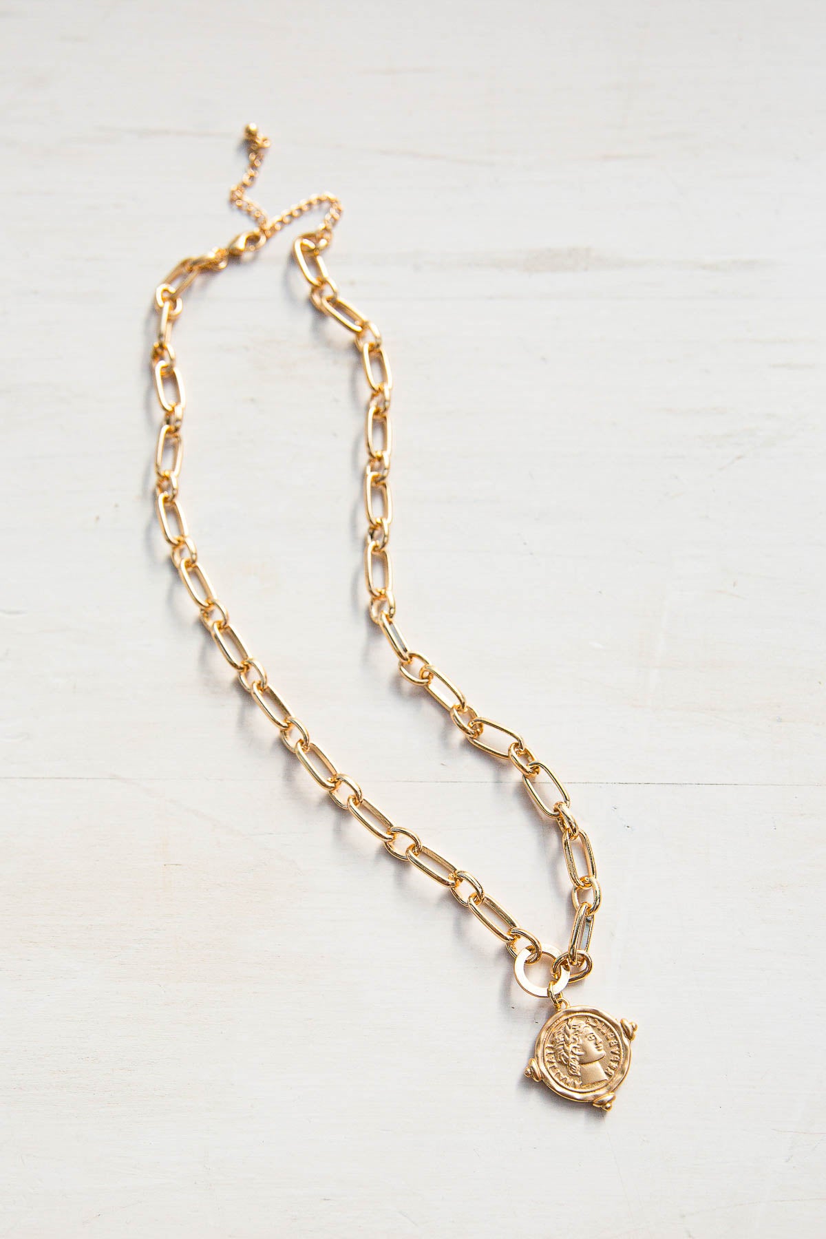 Antique Coin Necklace In Gold