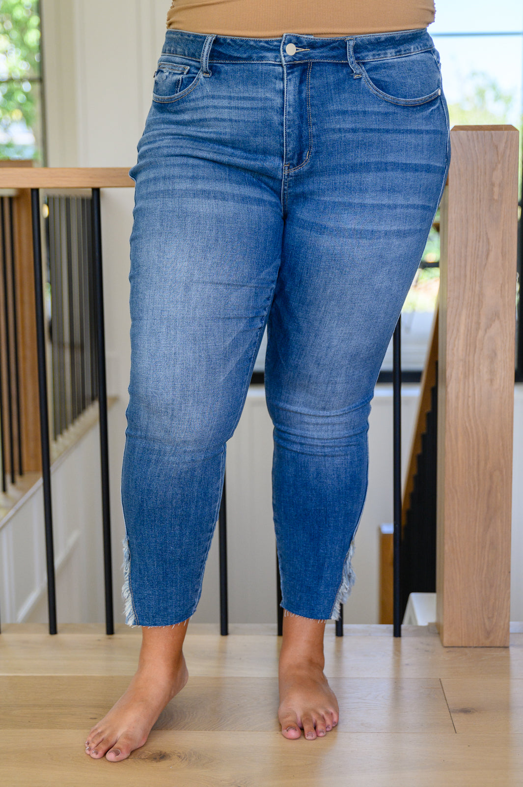 Bethany Frayed Hem Detail Skinny Jeans