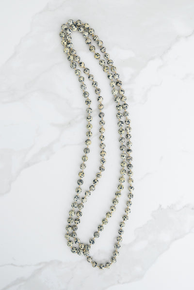 Blissful Beaded Necklace In Stone
