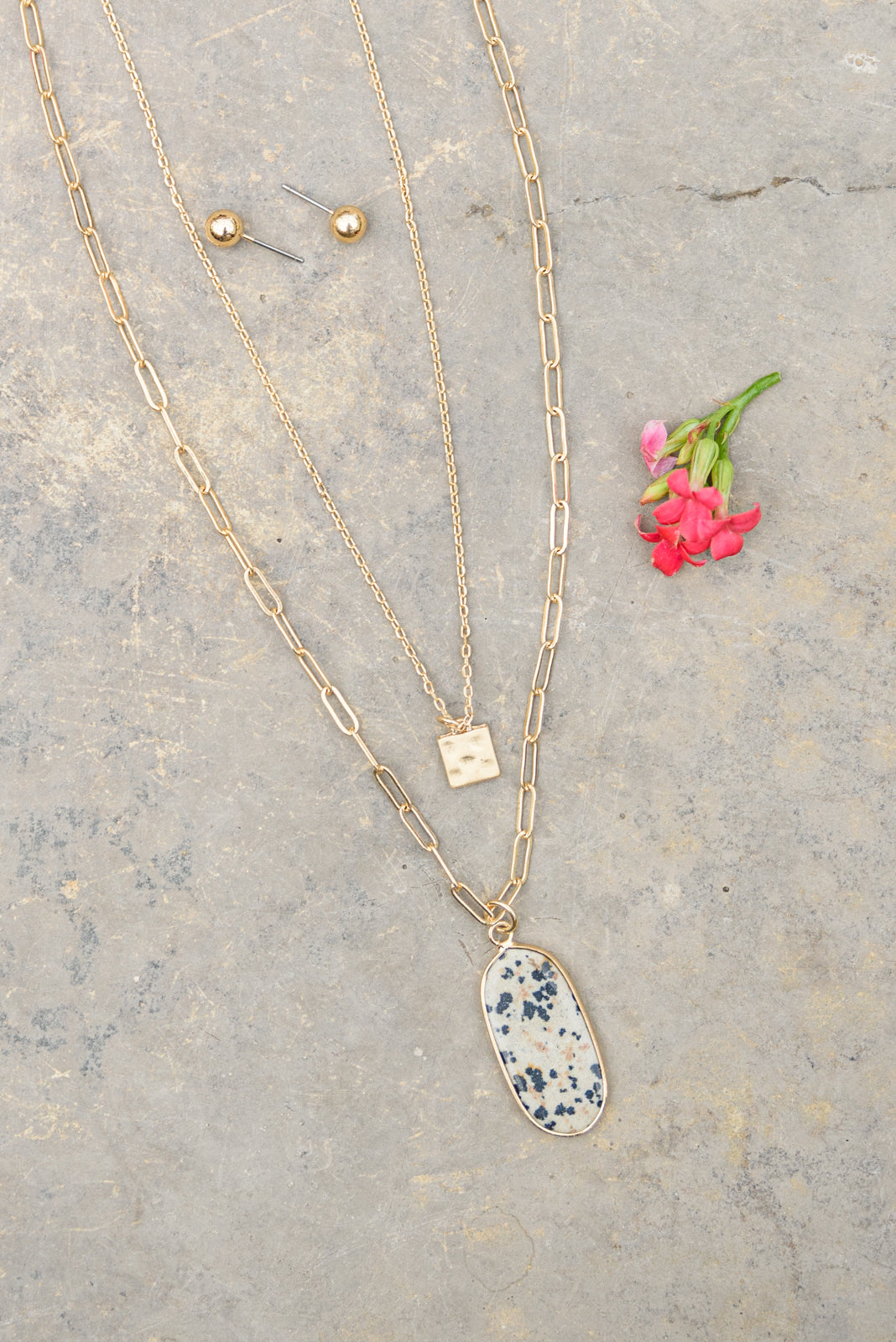Geometric Natural Stone Necklace