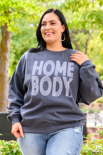 Home Body Crew Neck Sweatshirt In Charcoal