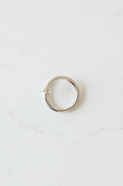Twist Nail Ring In Silver