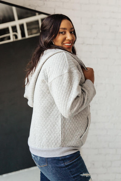Keep Me Cozy Quilted Jacket in Gray