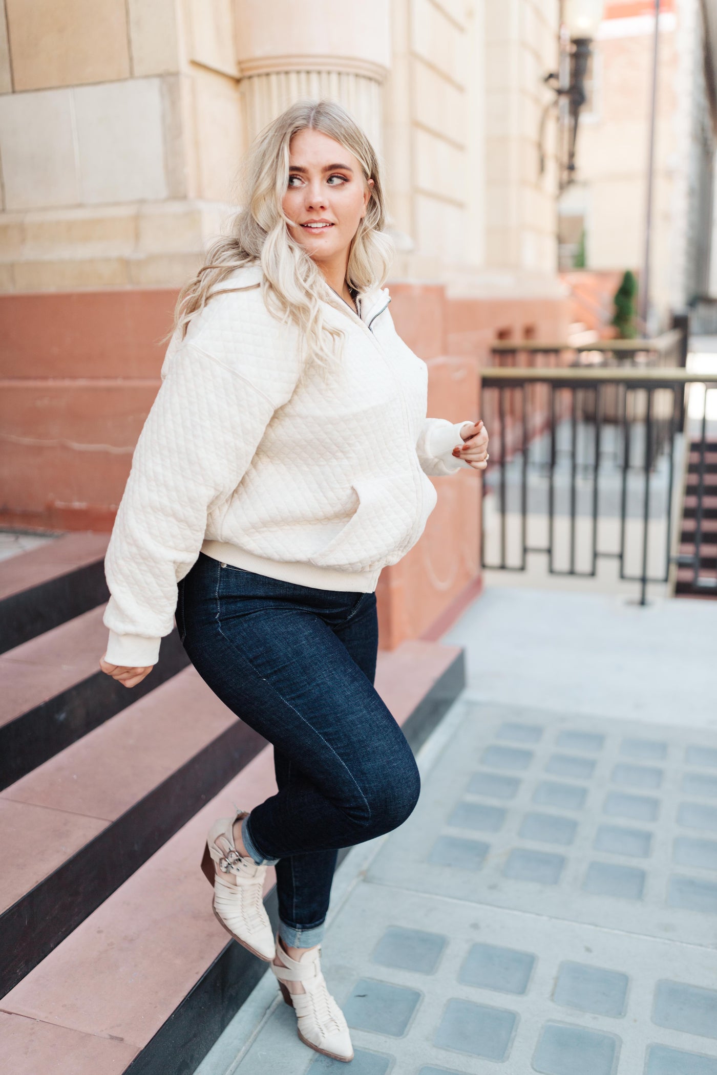 Keep Me Cozy Quilted Jacket in Cream