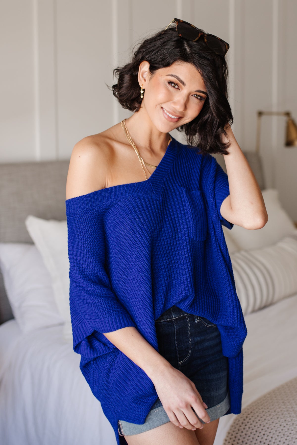 Pure Bliss Knit Top in Royal