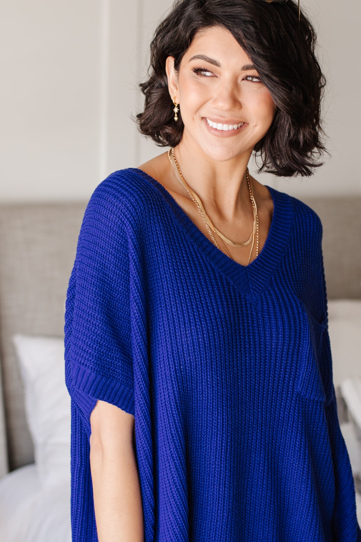 Pure Bliss Knit Top in Royal