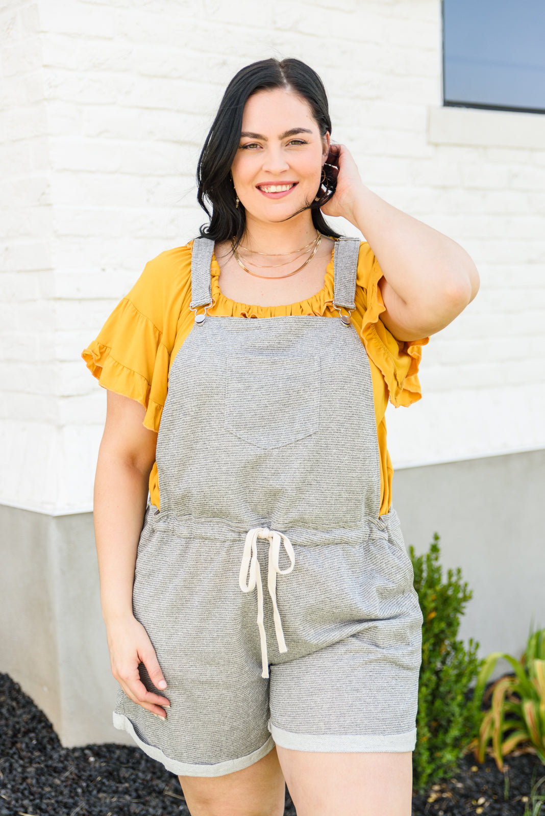Run Free Overall Shorts In Gray