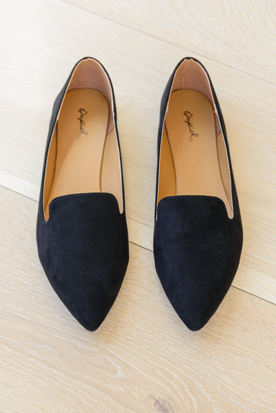 So Classic Suede Flats In Black