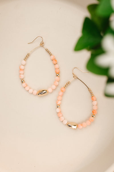 Steal The Show Earrings in Peach
