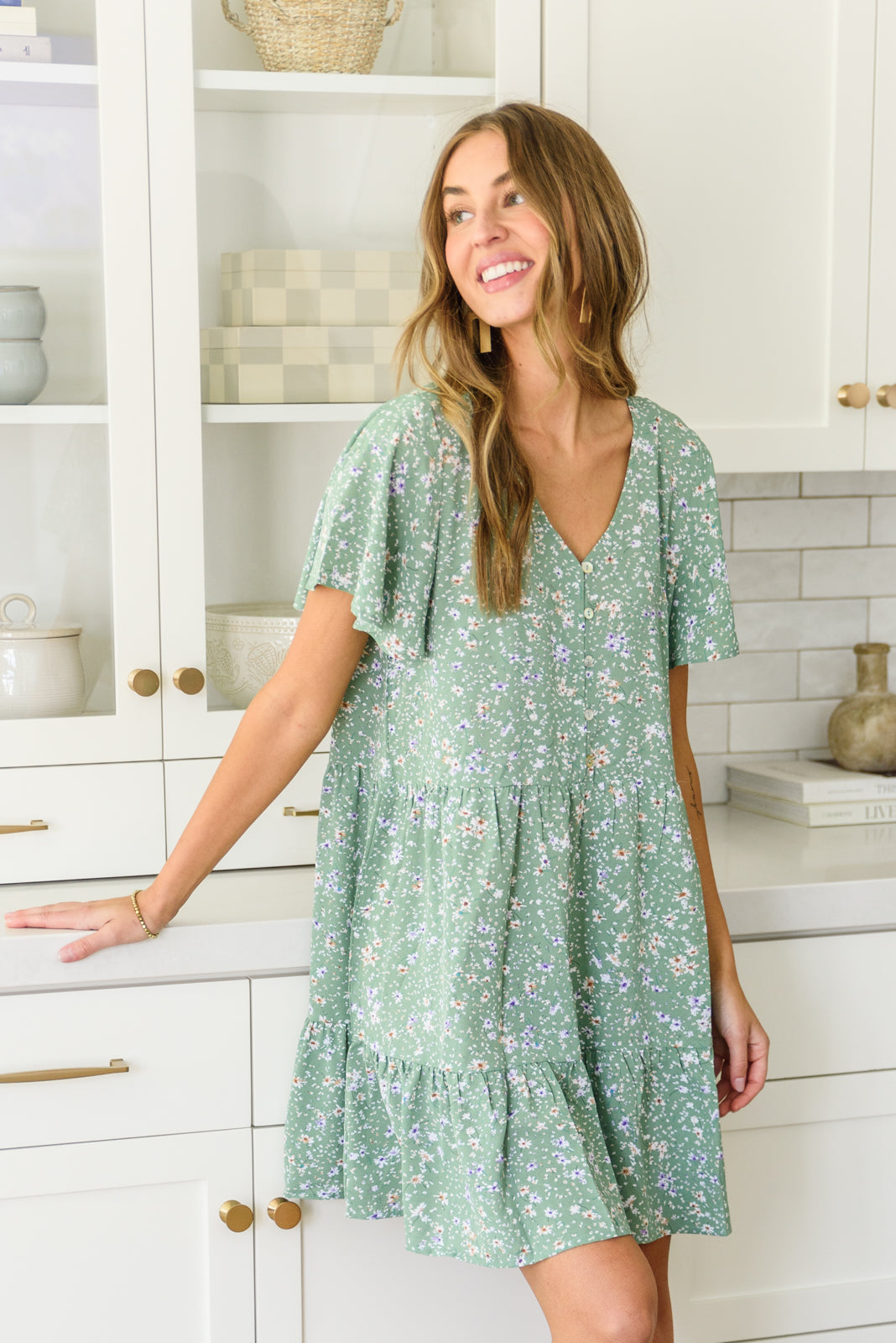 The Way Back Dress in Sage