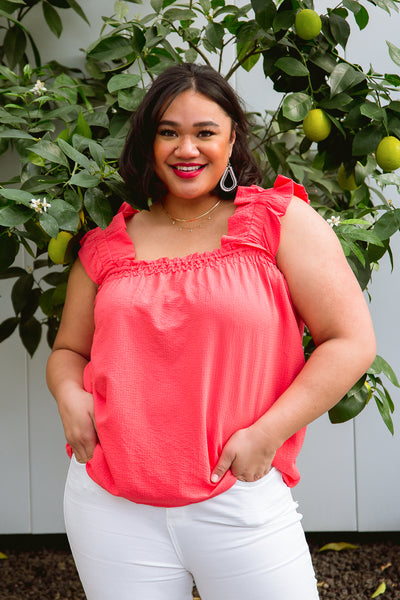 Uptown Top in Coral